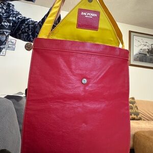 Zac Posen Red and Yellow DHL tote